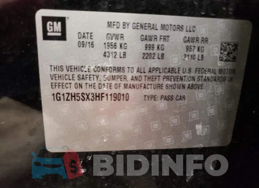 1G1ZH5SX3HF119010 Photo# 12