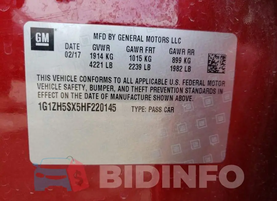 1G1ZH5SX5HF220145 Photo# 12