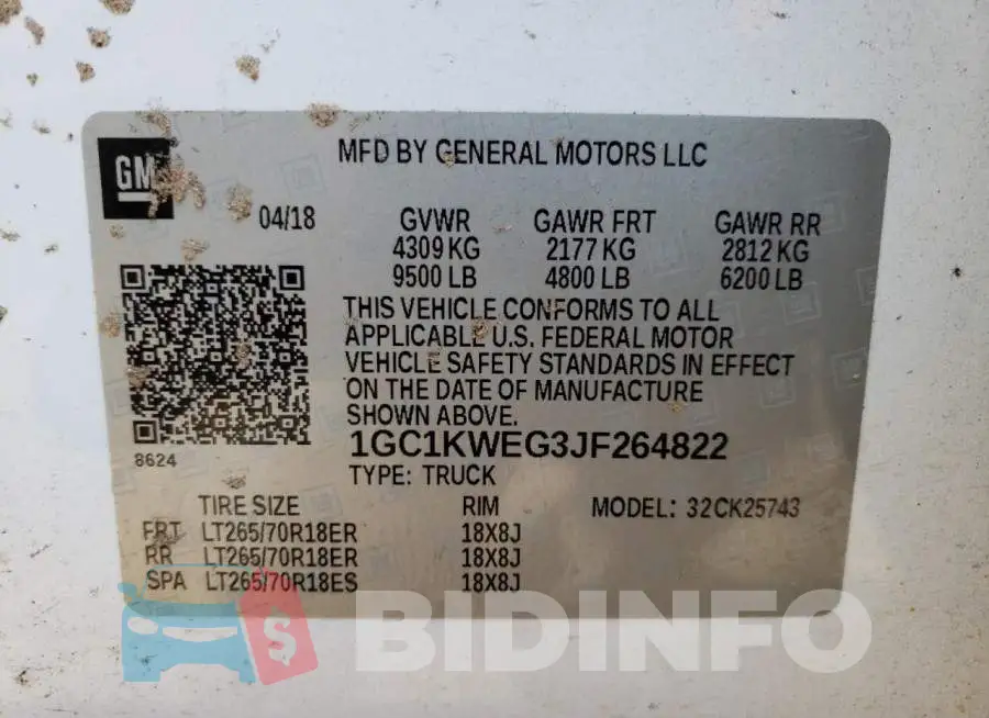 1GC1KWEG3JF264822 Photo# 12