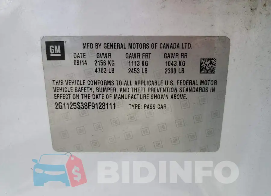 2G1125S38F9128111 Photo# 12