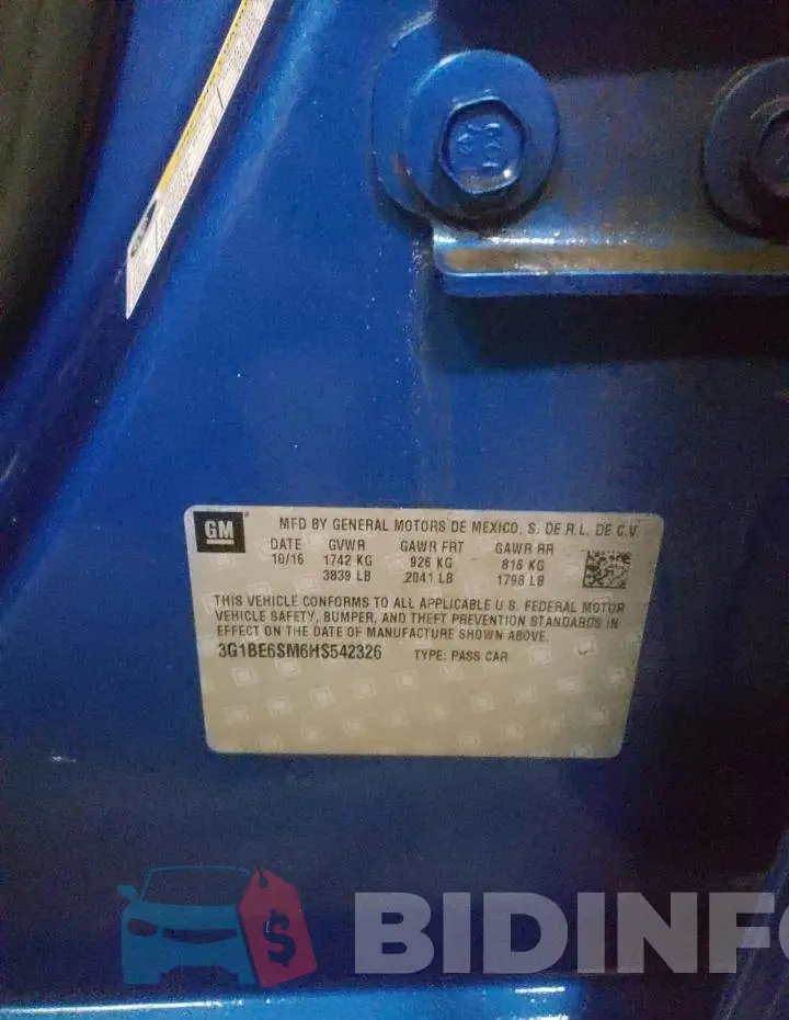 3G1BE6SM6HS542326 Photo# 12