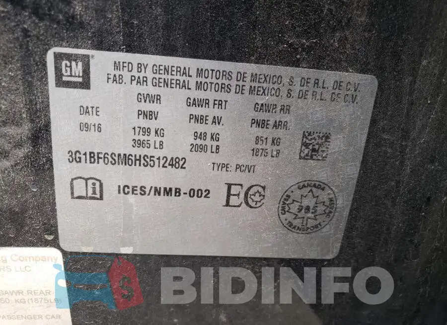 3G1BF6SM6HS512482 Photo# 13