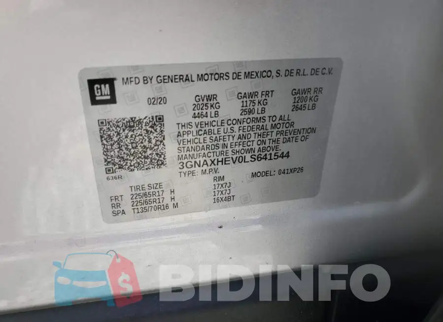 3GNAXHEV0LS641544 Photo# 13