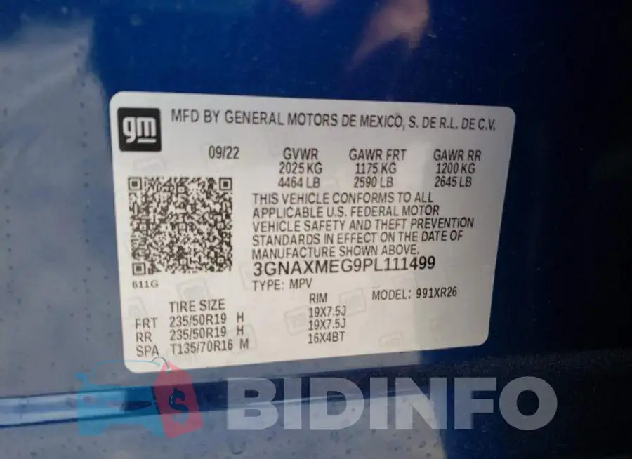 3GNAXMEG9PL111499 Photo# 14