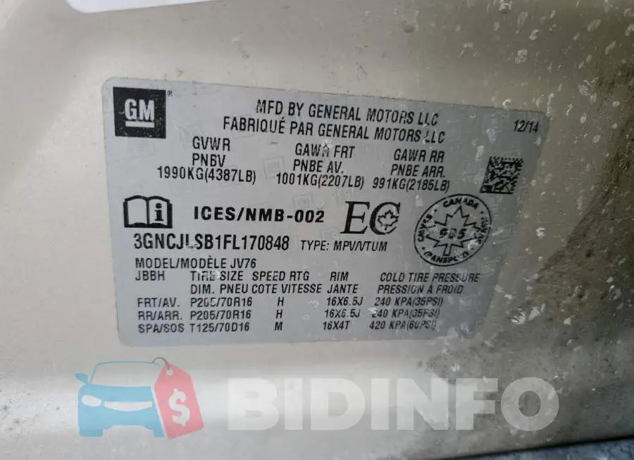 3GNCJLSB1FL170848 Photo# 13