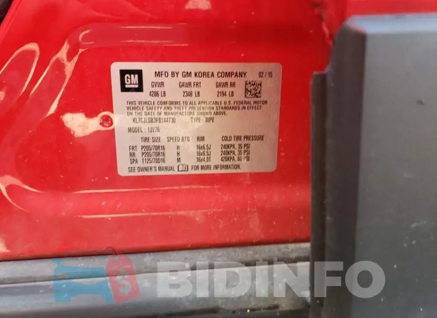KL7CJLSB3FB144730 Photo# 13
