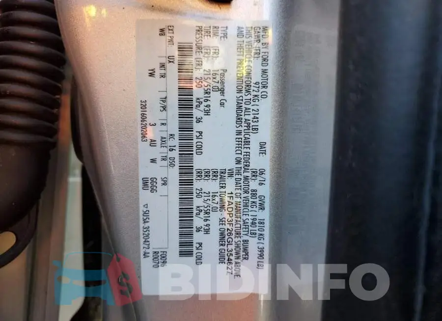 1FADP3F26GL354627 Photo# 12