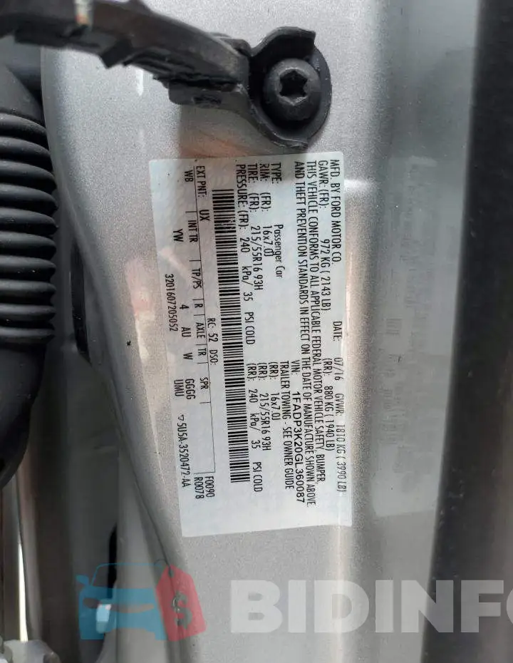 1FADP3K20GL360087 Photo# 13