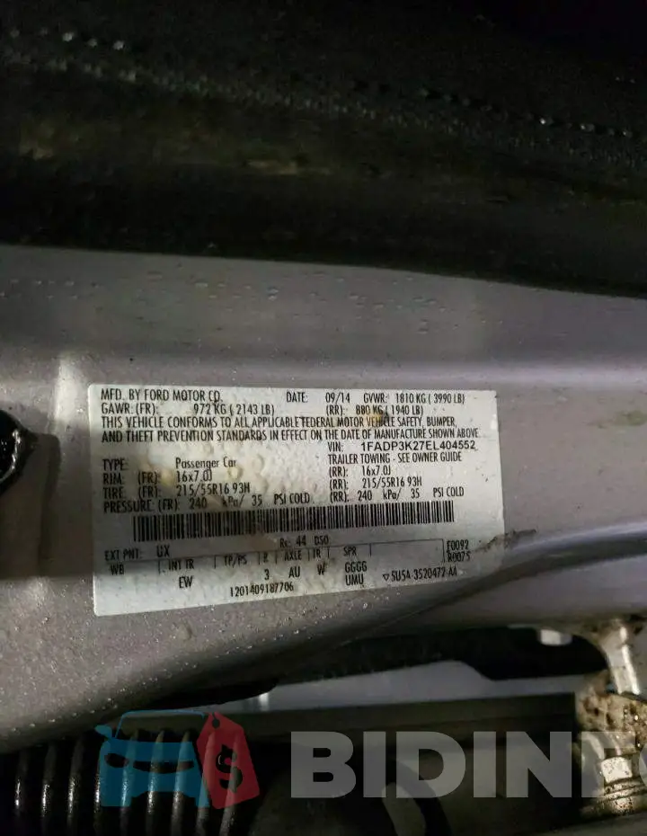 1FADP3K27EL404552 Photo# 13