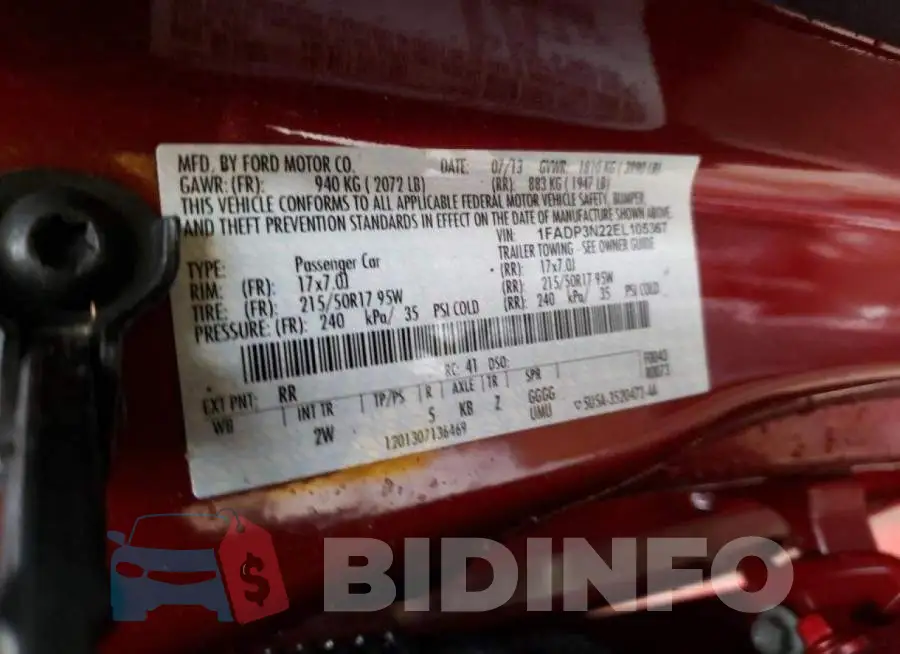 1FADP3N22EL105367 Photo# 12