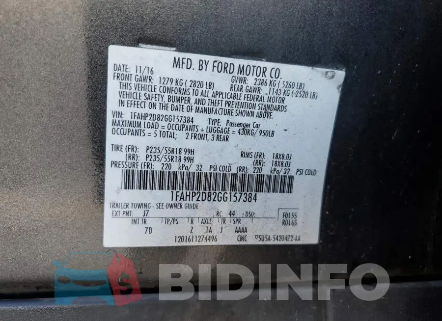 1FAHP2D82GG157384 Photo# 12