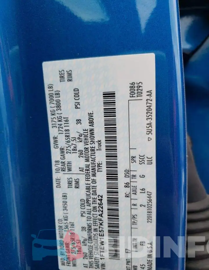 1FTEW1E57KFA22642 Photo# 12
