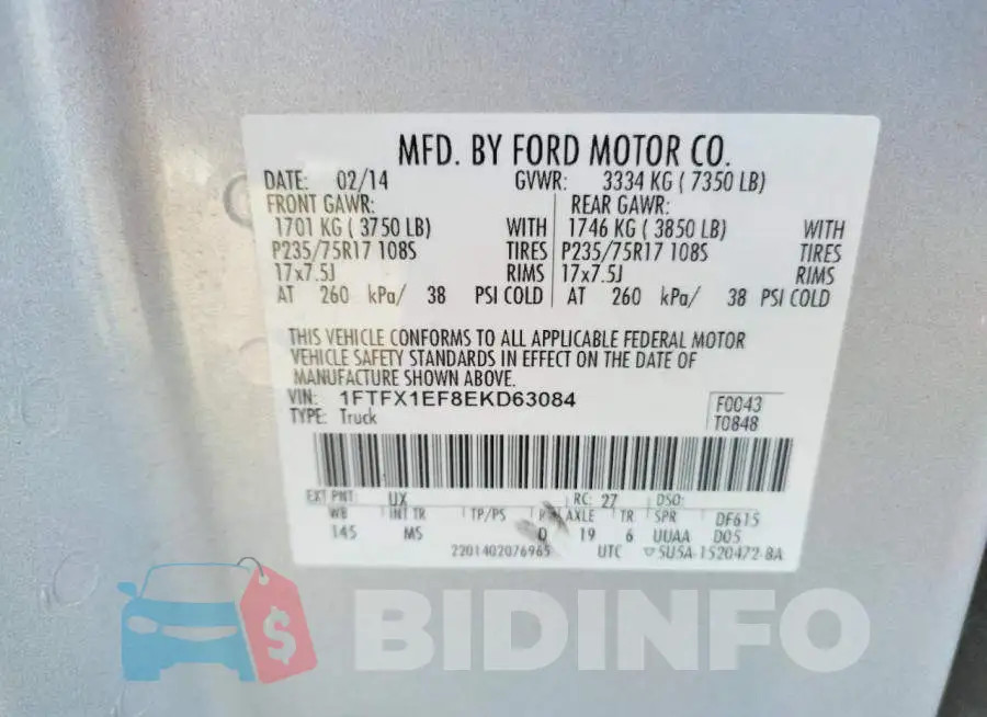 1FTFX1EF8EKD63084 Photo# 12