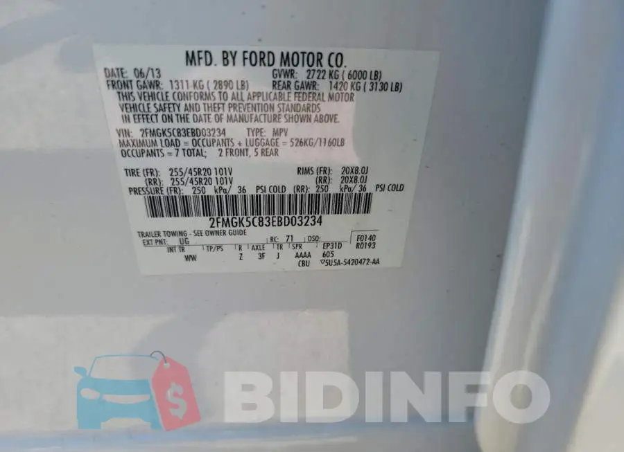 2FMGK5C83EBD03234 Photo# 10