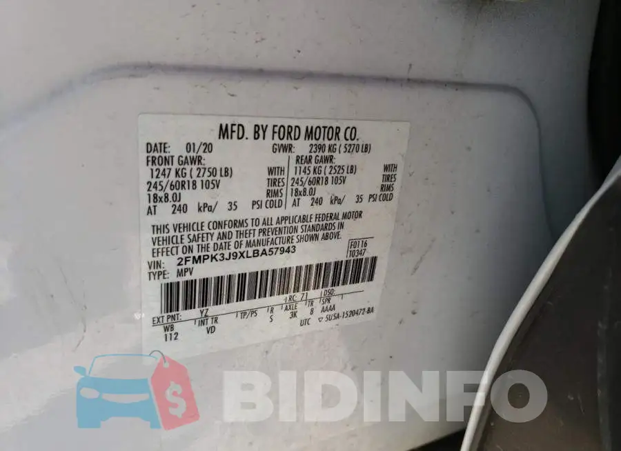 2FMPK3J9XLBA57943 Photo# 13