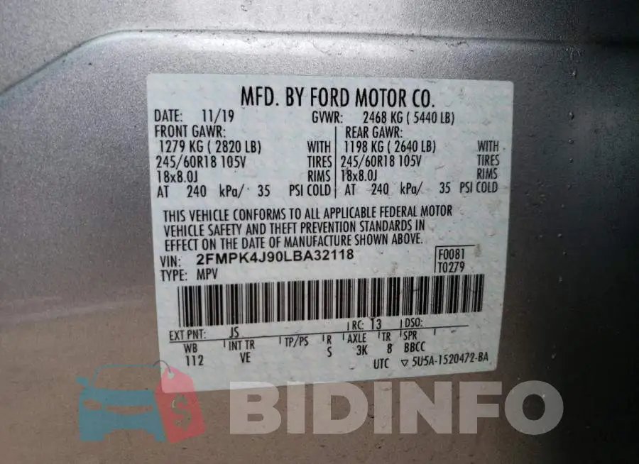 2FMPK4J90LBA32118 Photo# 13