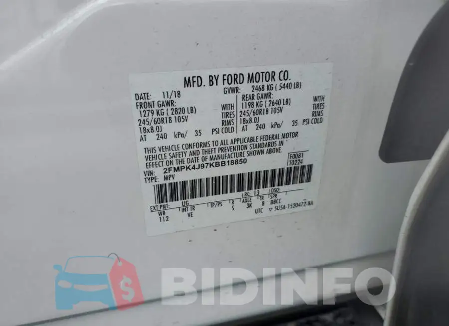 2FMPK4J97KBB18850 Photo# 13