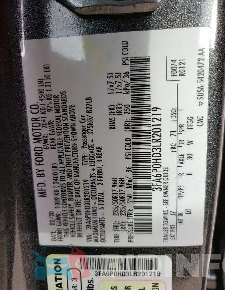 3FA6P0HD3LR201219 Photo# 12