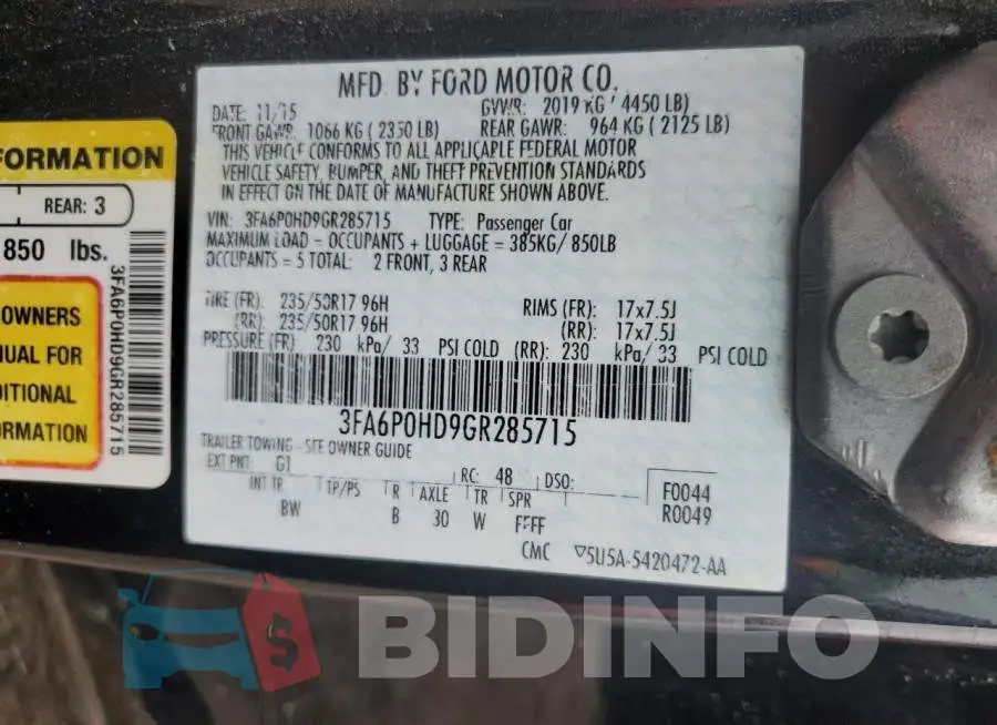 3FA6P0HD9GR285715 Photo# 13