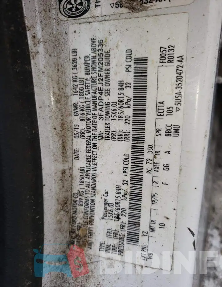 3FADP4EJ2FM205336 Photo# 10