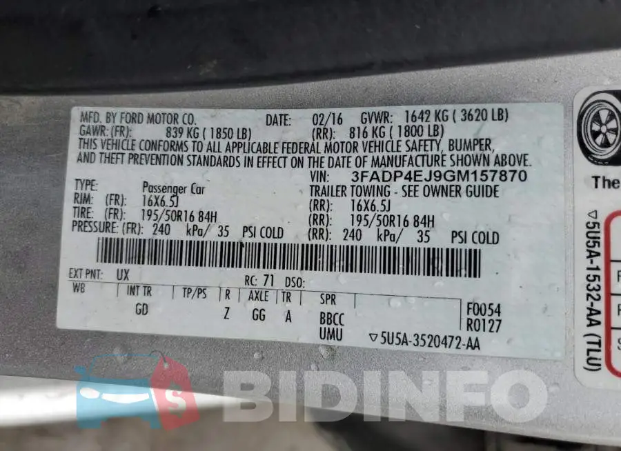 3FADP4EJ9GM157870 Photo# 12