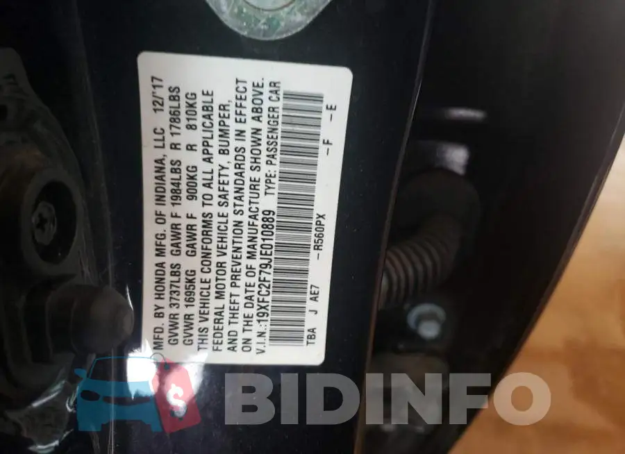 19XFC2F79JE010889 Photo# 13