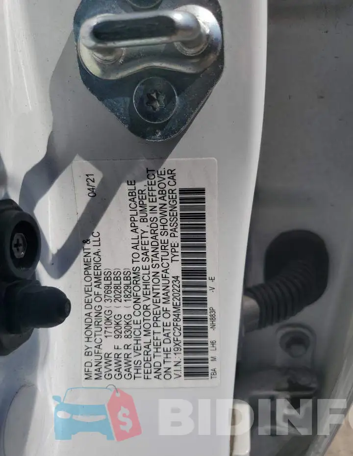 19XFC2F84ME202234 Photo# 12