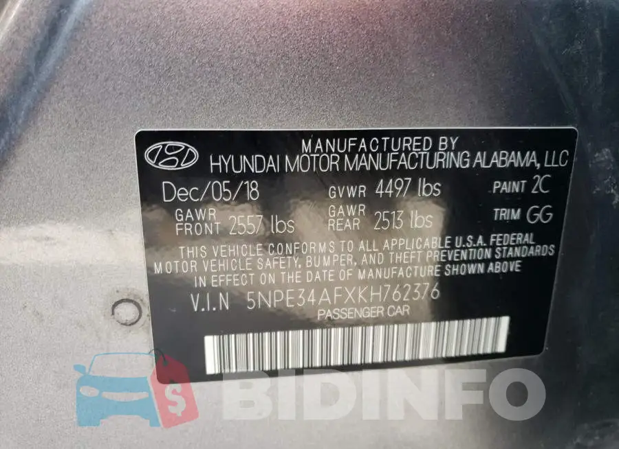 5NPE34AFXKH762376 Photo# 12