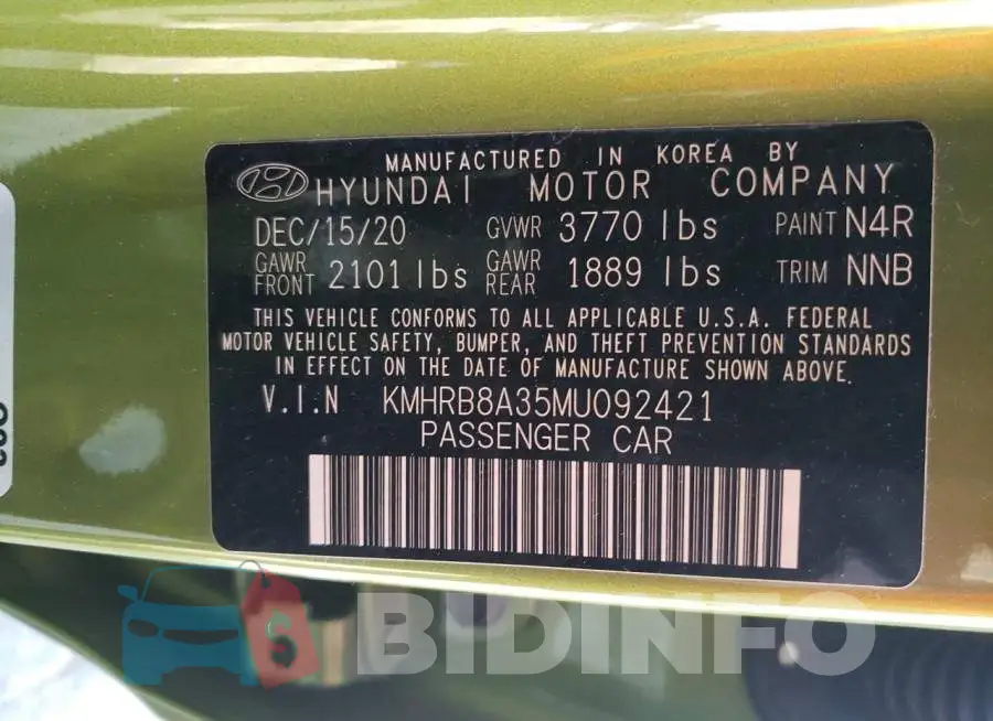 KMHRB8A35MU092421 Photo# 13