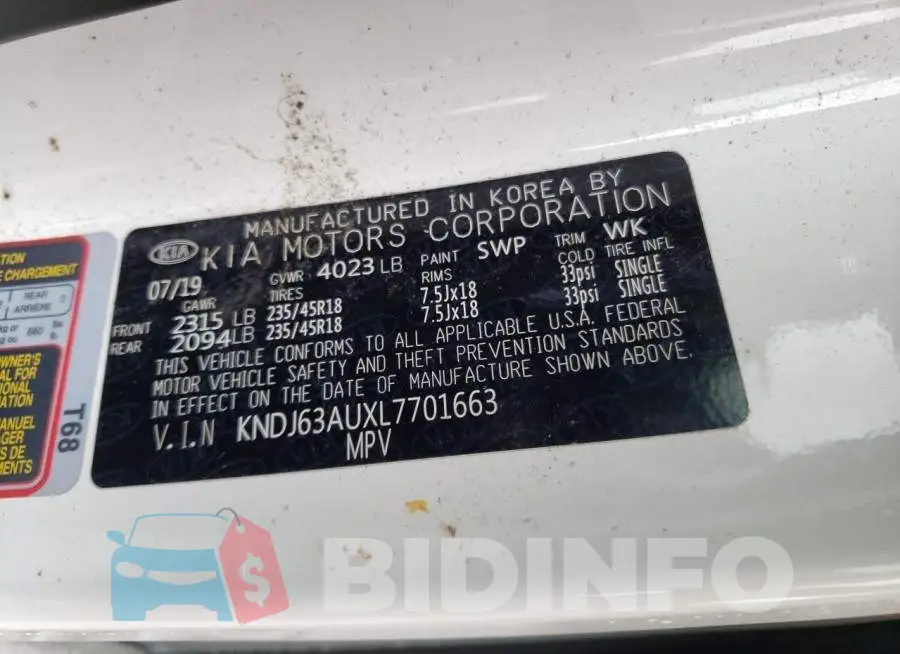 KNDJ63AUXL7701663 Photo# 13