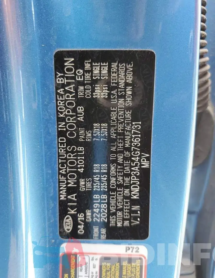 KNDJP3A54G7361731 Photo# 12