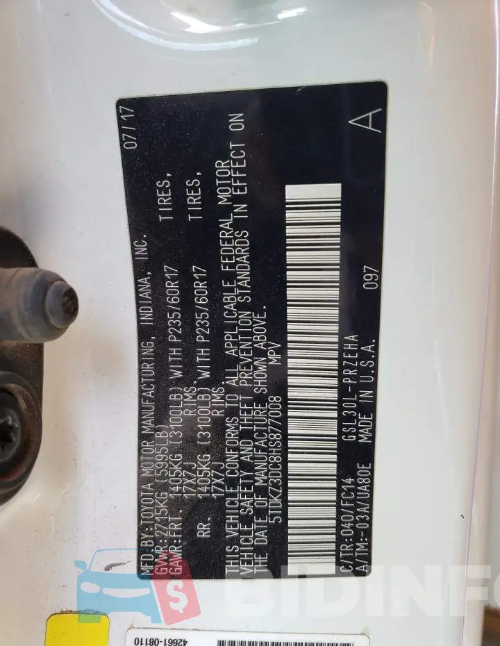 5TDKZ3DC8HS877008 Photo# 14
