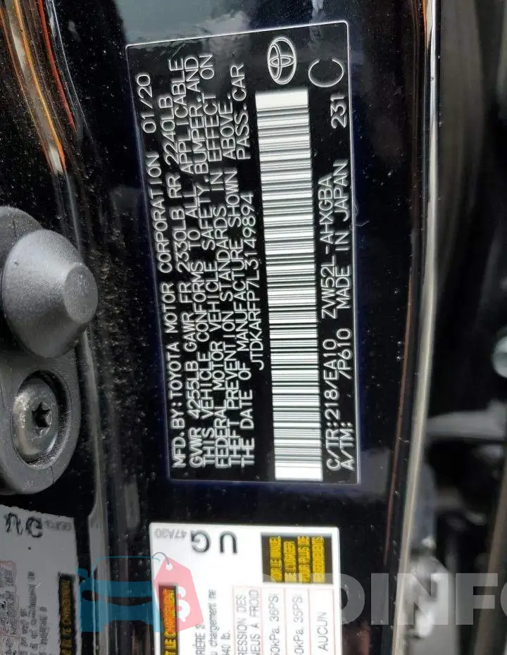 JTDKARFP7L3149894 Photo# 12