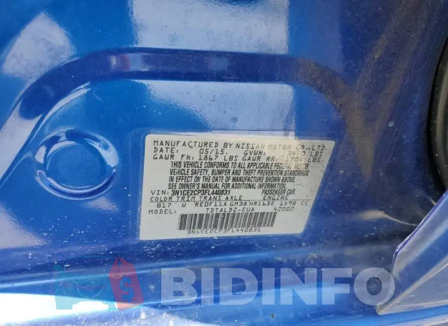 3N1CE2CP3FL440831 Photo# 12