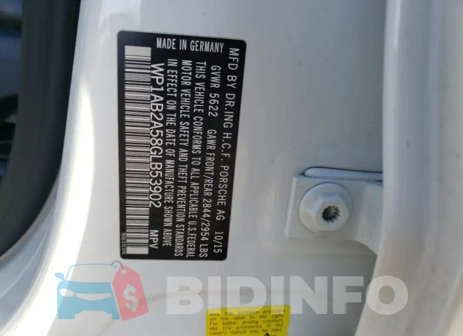 WP1AB2A58GLB53902 Photo# 13