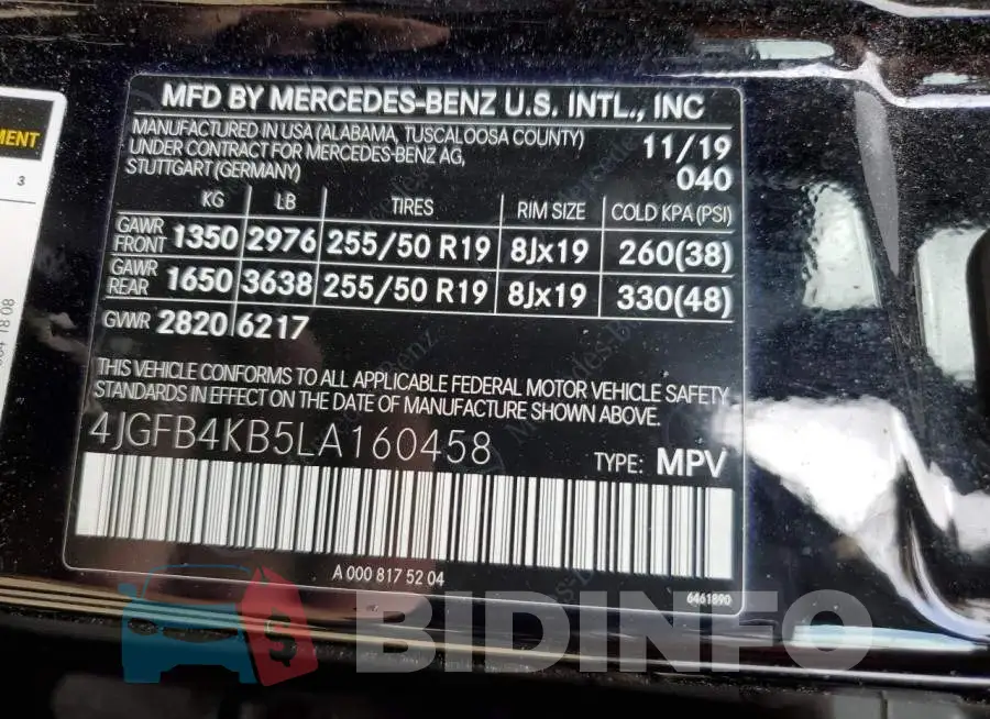 4JGFB4KB5LA160458 Photo# 13
