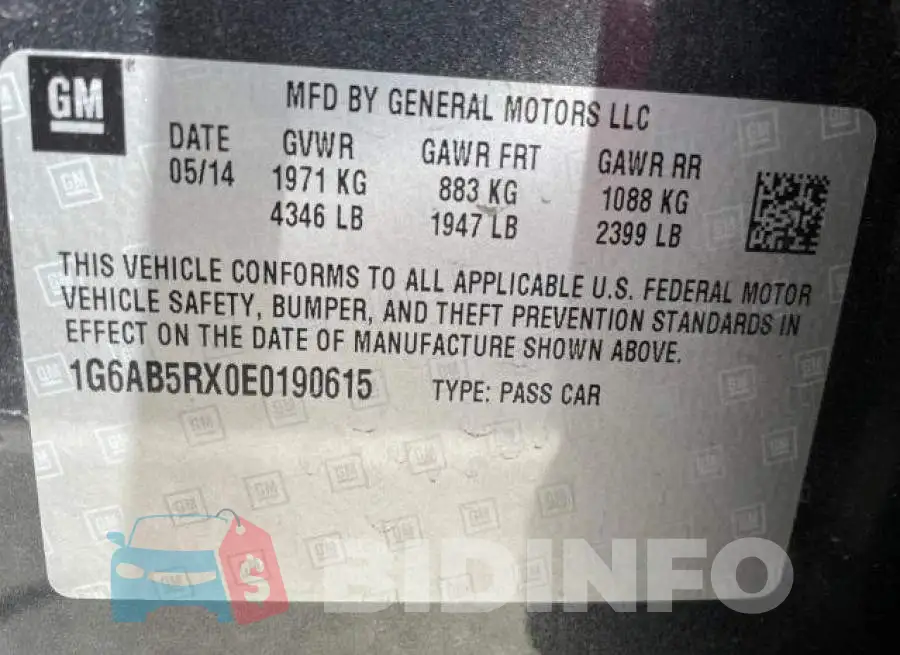1G6AB5RX0E0190615 Photo# 10