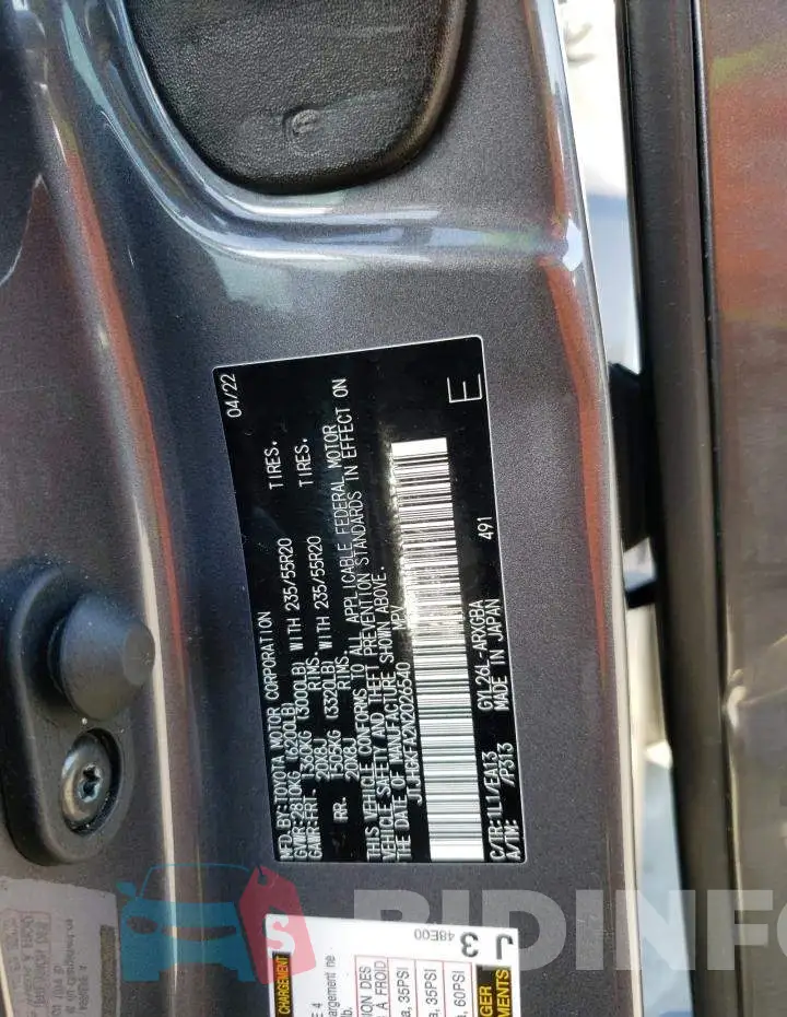 JTJHGKFA2N2026540 Photo# 12