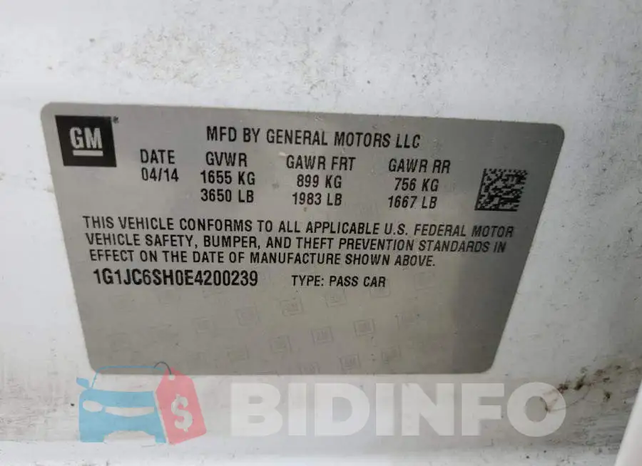 1G1JC6SH0E4200239 Photo# 12