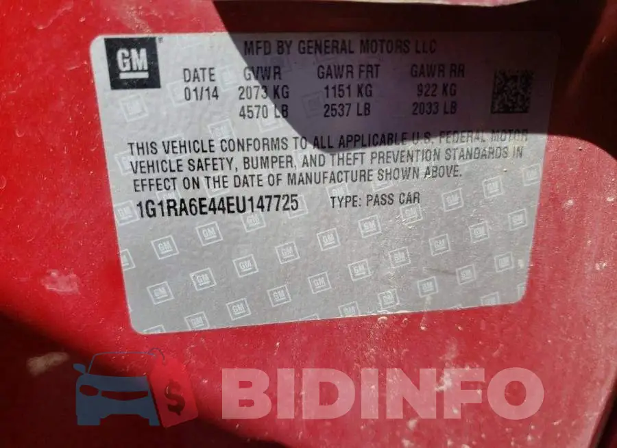 1G1RA6E44EU147725 Photo# 12