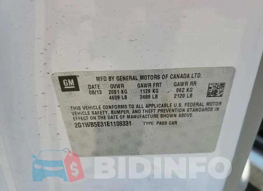 2G1WB5E31E1108331 Photo# 13