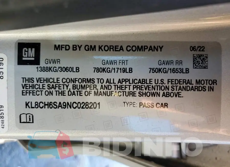KL8CH6SA9NC028201 Photo# 12