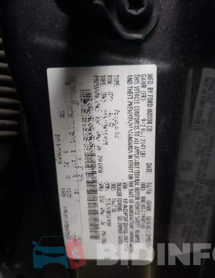 1FADP3F20GL397179 Photo# 13