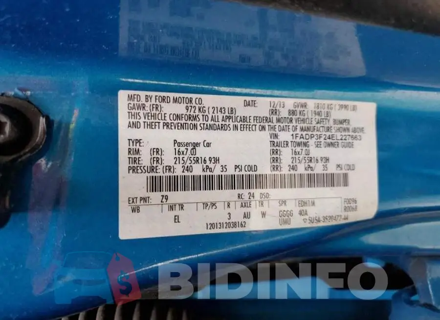 1FADP3F24EL227663 Photo# 13