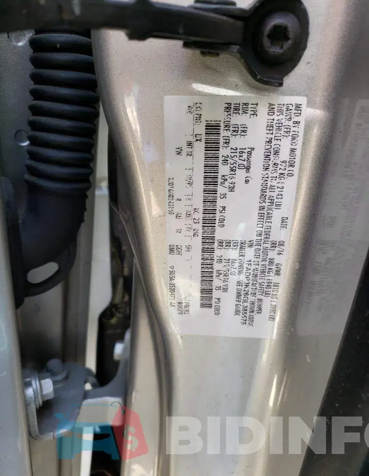 1FADP3K26GL385575 Photo# 12