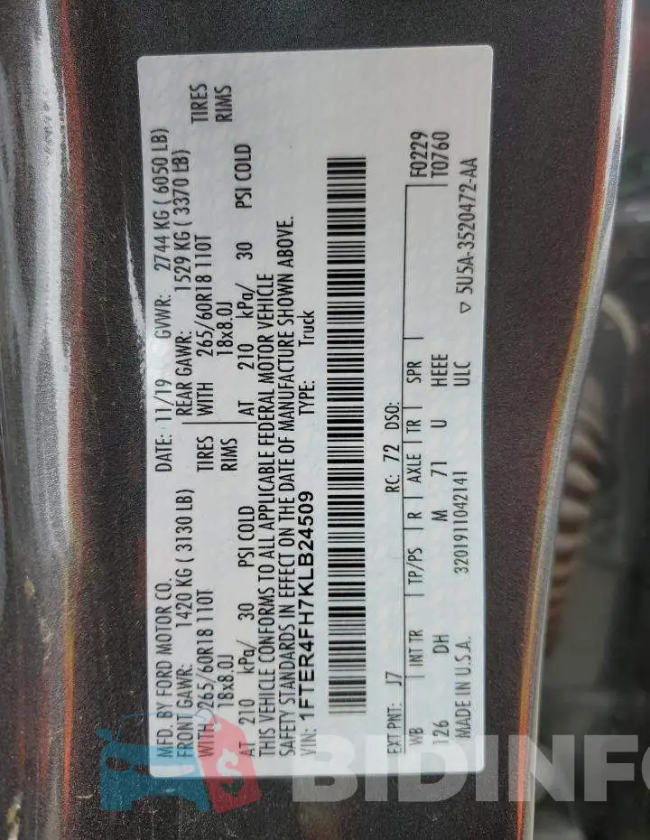 1FTER4FH7KLB24509 Photo# 13
