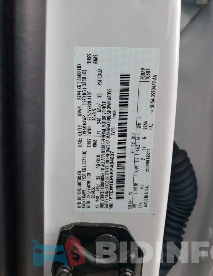 1FTEW1EP6KFA94837 Photo# 12