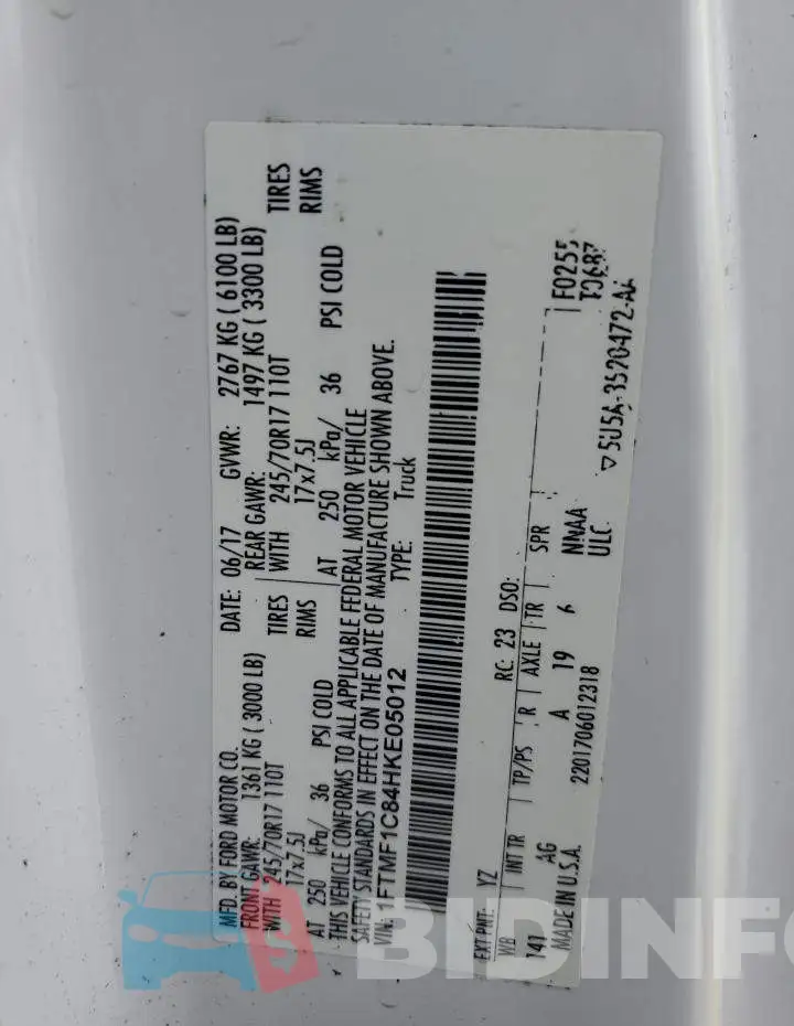 1FTMF1C84HKE05012 Photo# 12