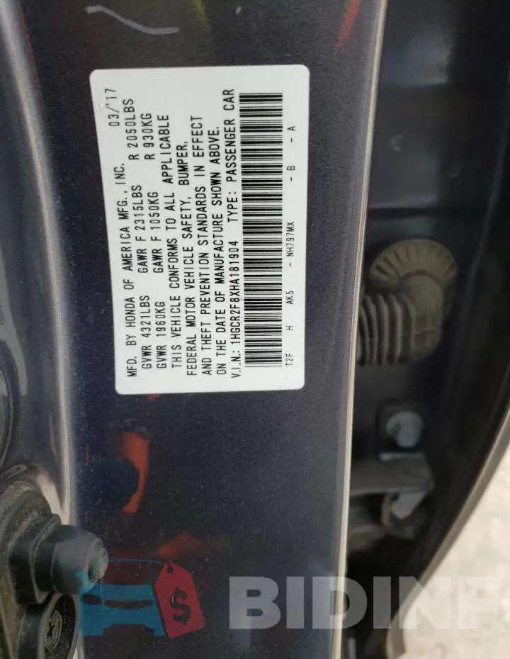 1HGCR2F8XHA181904 Photo# 12