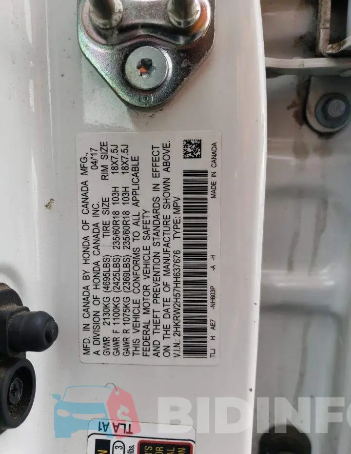 2HKRW2H57HH637676 Photo# 13